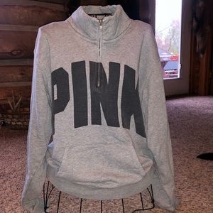PINK quarter zip sweatshirt// size medium